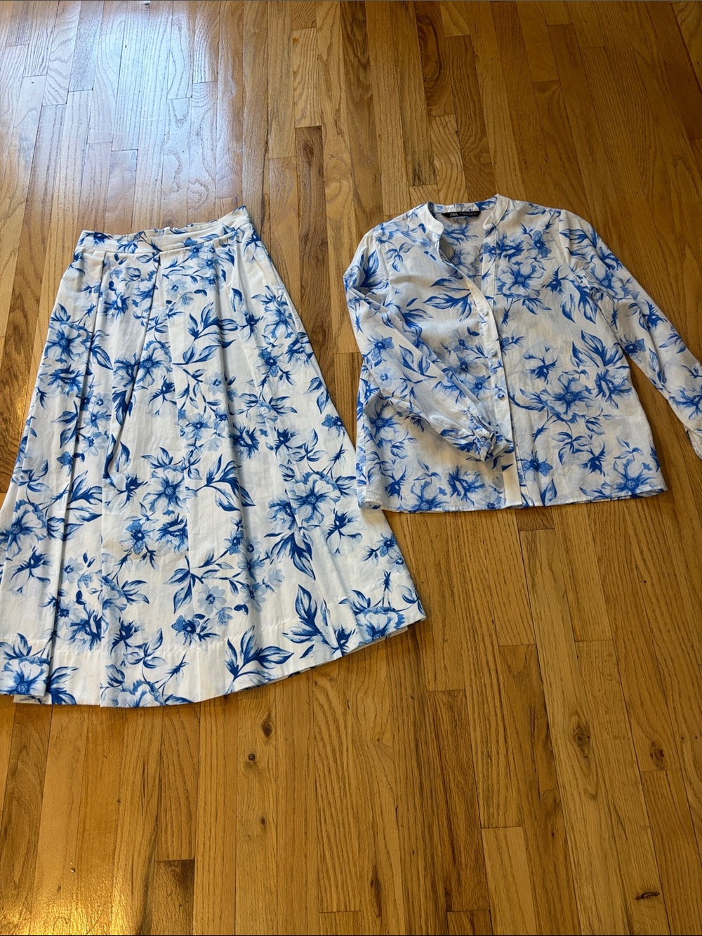 Zara Cotton Skirt & Shirt Set